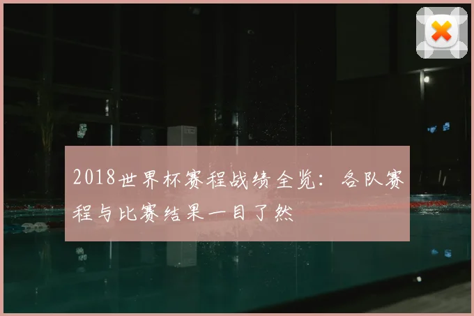 2018世界杯赛程战绩全览:各队赛程与比赛结果一目了然